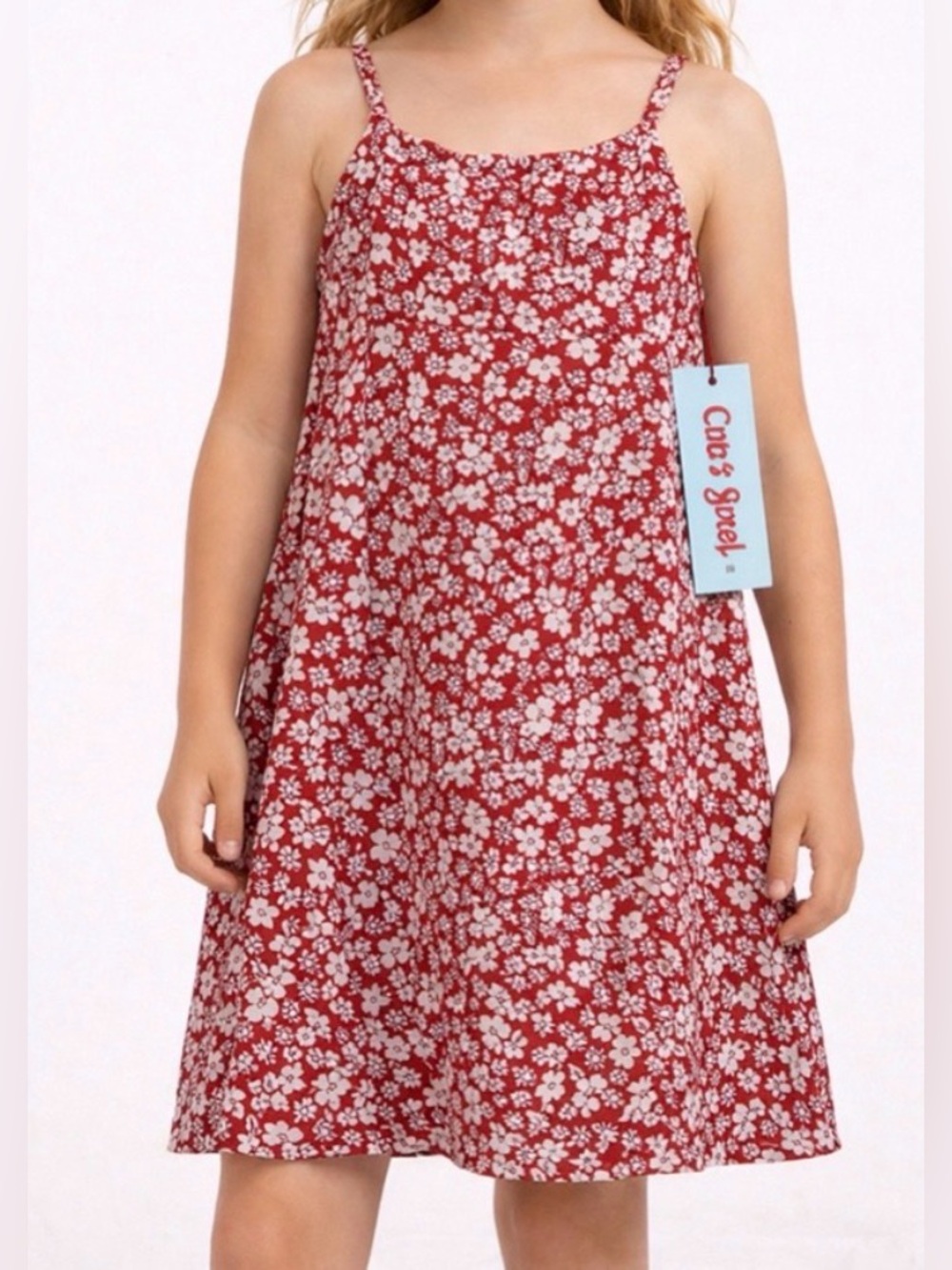 Cat & Jack Girls Floral Sleeveless Dress Size M 8 NWT Red(A293)✨